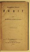 KANT, IMMANUEL. Logik. Ein Handbuch zu Vorlesungen. 1800